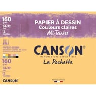 Canson pochette mi teintes 12 feuilles 24x32 cm 160 g couleurs claires