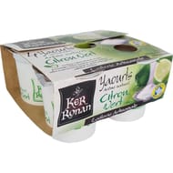 KER RONAN Yaourts étuvés citron vert 4x125g