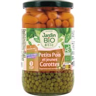 Jardin bio etic petits pois tres fins et carottes bio 660g