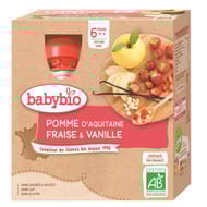 Babybio mes fruits gourde pomme fraise vanille sans gluten dès 6 mois 4x90g