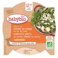Babybio assiettes pomme de terre haricots verts dinde a l'estragon des 12 mois 230g