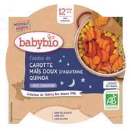 Babybio petit plat légumes carotte maïs doux quinoa sans gluten dès 12 mois 230g