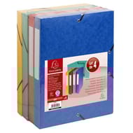 Exacompta lot de 4 boîtes de classement a4 à élastique dos de 40 mm