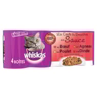 Whiskas pâtée pour chat 4 variétés en sauce 4x400g