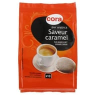 Cora café 10 dosettes pur arabica saveur caramel 70g