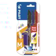 Pilot roller frixion ball noir bleu rouge 0.7 mm + 1 gomme