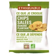 Ethiquable chips de banane plantain salées bio 85g