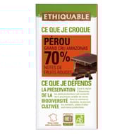 Ethiquable chocolat noir 70% cacao Pérou bio 100g