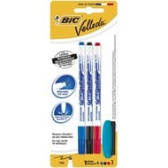 Bic 3 feutres velleda fins 1721 + 1 effacette
