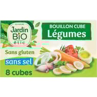 Jardin bio etic bouillon cubes légumes sans sel ajouté 80g