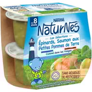 Nestlé naturnes les sélections épinards saumon & pommes de terre dès 8 mois 2x200g