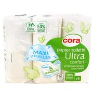 Cora papier toilette blanc 5 plis x6 rouleaux