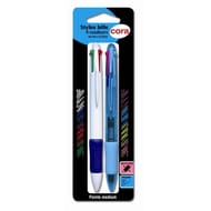 Cora  stylo bille 4 couleurs fun + standard