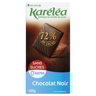 Karelea tablette chocolat noir dégustation sans sucres 100g