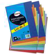 Cora lot de 2x6 intercalaires 210x297 carte lustrée vive