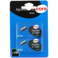 Cora lot de 2 boîtes d'agrafes n°10