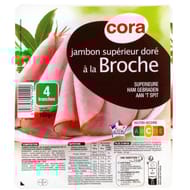 Cora jambon cuit supérieur à la broche 4 tranches 160g