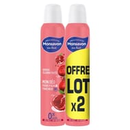 Monsavon déodorant femme spray pierre d'alun grenade & hibiscus 2x200ml