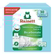 Rainett tablettes tout en un écolabel au bicarbonate x30 600g