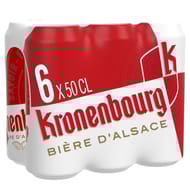 Kronenbourg bière blonde d'Alsace canettes 6x50cl 4.2%vol