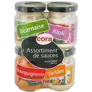 Cora quadrette de sauces en bocal verre  4 x 85g 340g