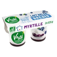 Vrai yaourt au lait de brebis bio myrtilles 2x125g