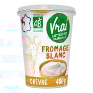 Vrai fromage blanc bio lait de chèvre 400g