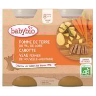 Babybio pot légumes pomme de terre carotte veau sans gluten dès 8 mois 2x200g