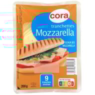 Cora mozzarella environ 9 tranchettes 22.2% mg 200g
