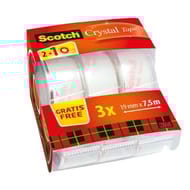 Scotch 2 dévidoirs caddy pack crystal 7.5x19mm + 1 dévidoir offert