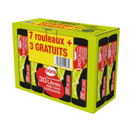 Cora sacs poubelle x20 30l liens coulissants lot 7 + 3 offerts