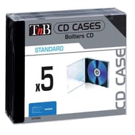 T'nb pack de 5 boîtiers simples format standard pour 1 CD CDTR05