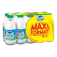 Lactel lait écrémé bouteille 10x1l maxi format