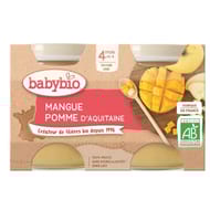 Babybio compote pomme mangue sans gluten 4 mois 2 x 130g