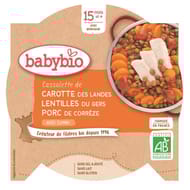 Babybio assiette lentilles porc 260g 15 mois