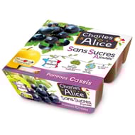 Charles & Alice sans sucre ajouté pomme cassis 4x97g