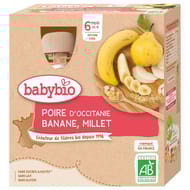 Babybio gourde poire banane millet 6 mois 4x90g