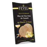 Feyel bloc de foie gras canard au muscat d'Alsace en étui de 2 tranches de 40g - 80g
