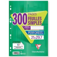 Clairefontaine feuilles simples 21x29.7 cm 200 pages + 100 offertes 5x5