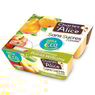 Charles & Alice sans sucre ajouté pomme kiwi 4x97g offre éco
