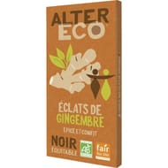 Alter Eco chocolat noir éclats de gingembre bio 100g