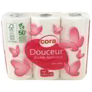 Cora papier toilette blanc 2 plis 6 rouleaux