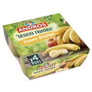 Andros dessert de pommes et de bananes 4x100g