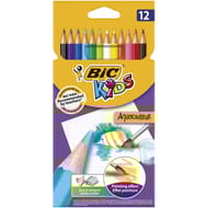 Bic 12 crayons de couleur aquacouleur mine aquarelle