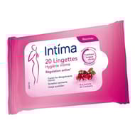 Intima lingettes hygiène intime régulation active cranberry x20