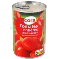 Cora tomates entières pelées au jus 1/2 240g