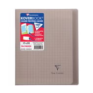 Clairefontaine kover book cahier 17x22 cm grands carreaux 96 p translucide noir