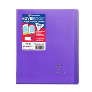 Clairefontaine koverbook cahier 17x22 cm grands carreaux violet