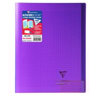 Clairefontaine cahier piqure kover book avec rabats 24 x 32 96 pages seyes translucide violet clair