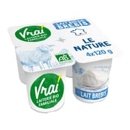 Vrai yaourt bio nature au lait de brebis 4x120g
